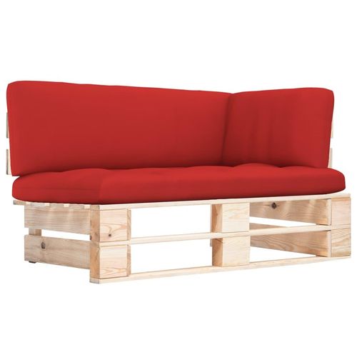 Outdoor- Paletten Kiefernholz Imprägniert Rot | Holzfarbe: Braun | Modell: Ecksofa