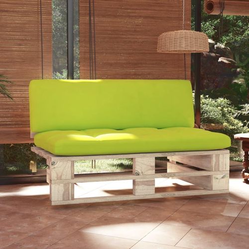 Outdoor-Mittelsofa Paletten Imprägniertes Kiefernholz Knallgrün | Holzfarbe: Braun | Modell: Sofa-Mittelstück