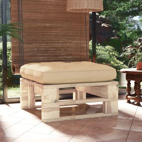Outdoor-Ottomane Paletten Imprägniertes Kiefernholz Beige | Holzfarbe: Braun | Modell: Ottoman