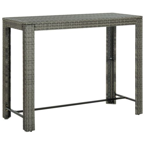Garten-Bartisch 140,5X60,5X110,5 Cm Poly Rattan | Farbe: Grau | Größe: 140.5 x 60.5 x 110.5 cm