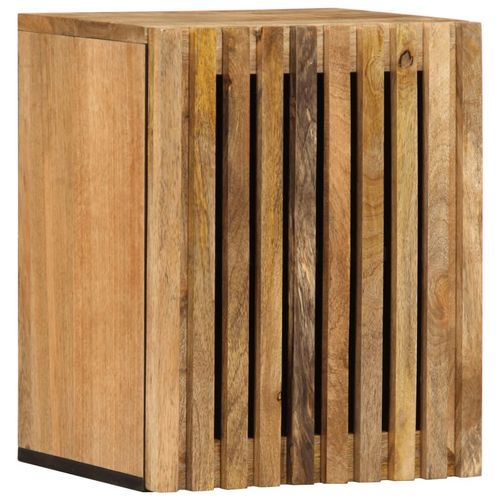 Bad-Wandschrank 38X34X48 Cm Massivholz Mango | Farbe: Natur | Material: Raues Mango-Massivholz