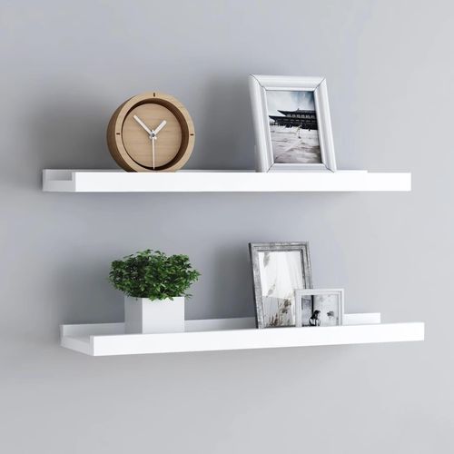 Bilderleisten 2 Stk. Mdf Weiß | Größe: 60 x 9 x 3 cm
