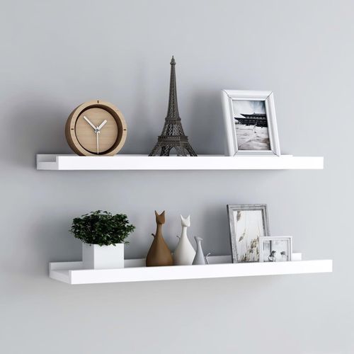 Bilderleisten 2 Stk. Mdf Weiß | Größe: 80 x 9 x 3 cm