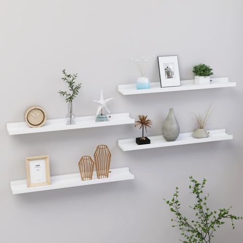 Wandregale 2 Stk. Weiß | Anzahl im Paket: 4 | Größe: 60 x 9 x 3 cm