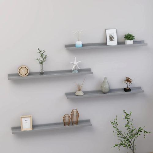 Wandregale 2 Stk. Grau | Anzahl im Paket: 4 | Größe: 80 x 9 x 3 cm