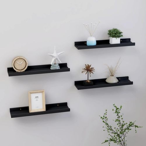 Wandregale 2 Stk. Schwarz | Anzahl im Paket: 4 | Größe: 40 x 9 x 3 cm