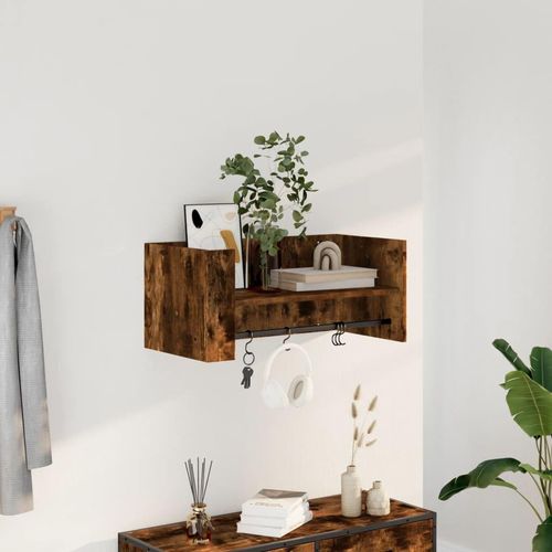 Wandregal 70,5X35X30,5 Cm Holzwerkstoff | Farbe: Räuchereiche | Größe: 70.5 x 35 x 30.5 cm