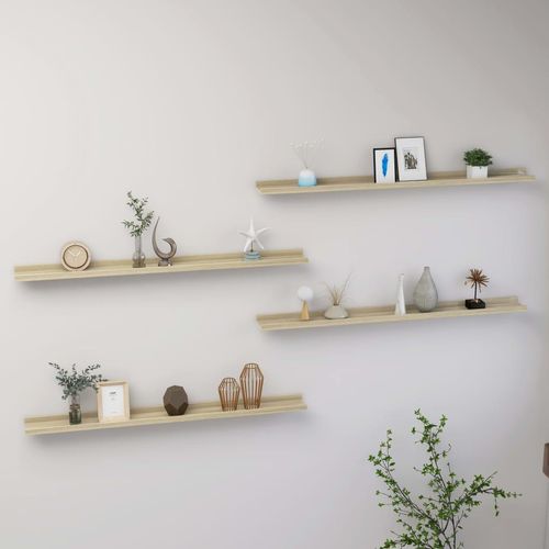 Wandregale 2 Stk. Sonoma-Eiche Sonoma Eiche | Anzahl im Paket: 4 | Größe: 100 x 9 x 3 cm