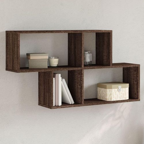 Wandregal Braun Eichen-Optik 100X20X53 Cm Holzwerkstoff | Farbe: Braune Eiche