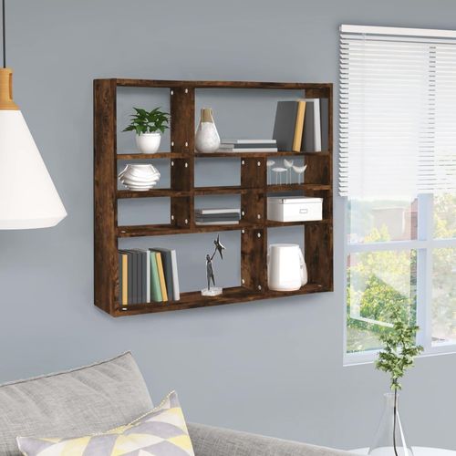 Wandregal 90X16X78 Cm Holzwerkstoff | Farbe: Räuchereiche