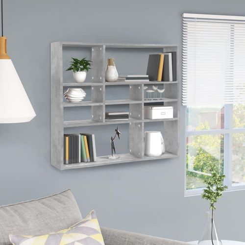Wandregal 90X16X78 Cm Holzwerkstoff | Farbe: Betongrau