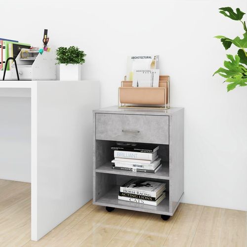 Rollcontainer Artisan-Eiche 46X36X59 Cm Holzwerkstoff | Farbe: Betongrau
