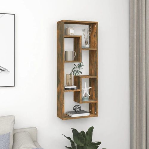 Wandregal 36X16X90 Cm Holzwerkstoff | Farbe: Räuchereiche
