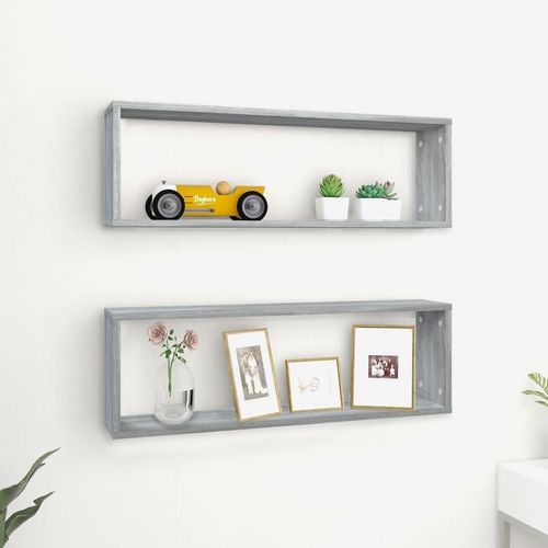 Wandregale 4 Stk. 80X15X26,5 Cm Holzwerkstoff | Anzahl im Paket: 2 | Farbe: Grau Sonoma