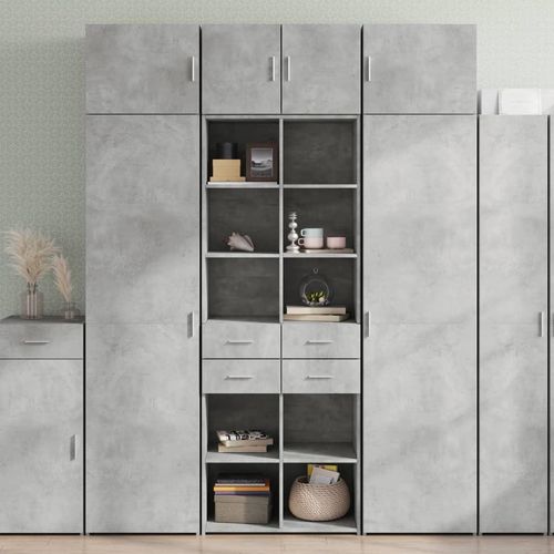 Hochschrank 70X42,5X225 Cm Holzwerkstoff | Farbe: Betongrau