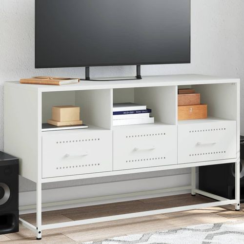 Tv-Schrank 100,5X39X60,5 Cm Stahl | Farbe: Weiß
