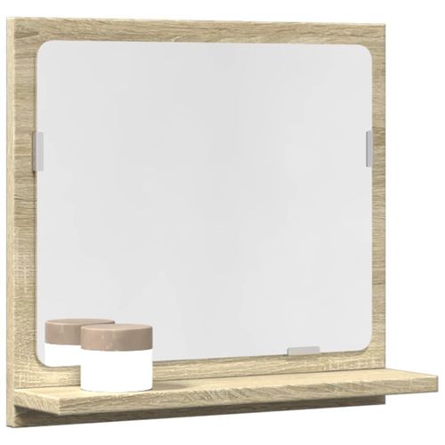 Badspiegel Mit Ablage Sonoma-Eiche 40X11X37 Cm Holzwerkstoff Dunkelgrau