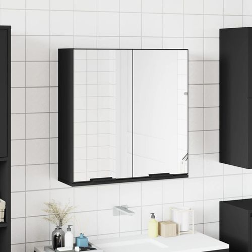 Bad-Spiegelschrank Sonoma-Eiche 64,5X20X66,5 Cm Holzwerkstoff | Farbe: Schwarz