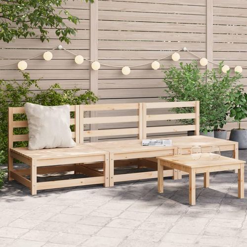 Garten-Ecksofas 2 Stk. 70X70X67 Cm Massivholz Douglasie | Farbe: Natürliche Kiefer | Modell: 3-Sitzer
