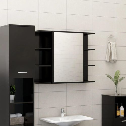 Bad-Spiegelschrank Sonoma-Eiche 80X20,5X64 Cm Holzwerkstoff | Farbe: Schwarz