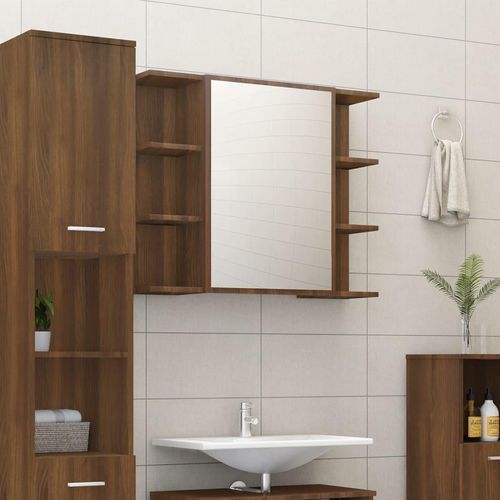 Bad-Spiegelschrank Sonoma-Eiche 80X20,5X64 Cm Holzwerkstoff | Farbe: Braune Eiche