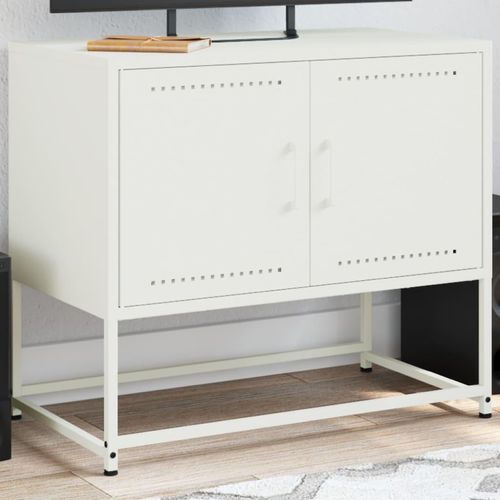 Tv-Schrank Senf 68,5X39X60,5 Cm Stahl | Farbe: Weiß