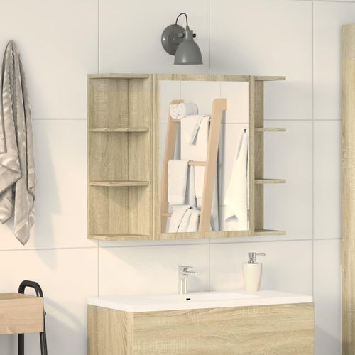 Bad-Spiegelschrank Sonoma-Eiche 80X20,5X64 Cm Holzwerkstoff | Farbe: Sonoma Eiche