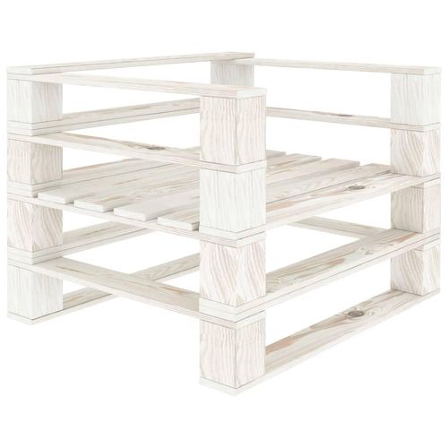 Outdoor- Paletten Holz | Farbe: Weiß | Modell: Sessel