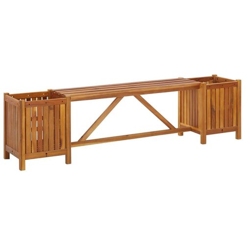 Garten-Eckbank Mit Pflanzkübel 117×117×40 Cm Massivholz Akazie | Farbe: Braun | Größe: 150 x 30 x 40 cm
