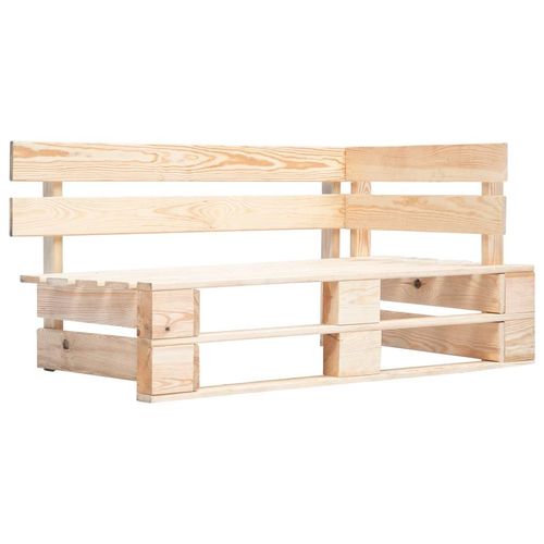Outdoor-Eckbank Paletten Holz | Farbe: Hellbraun
