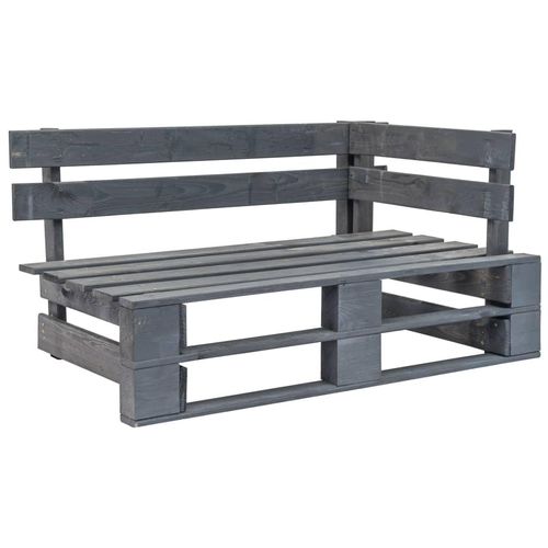 Outdoor-Eckbank Paletten Holz | Farbe: Grau