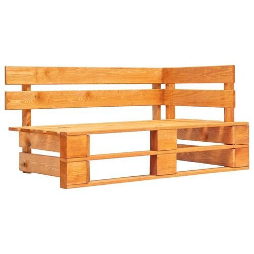 Outdoor-Eckbank Paletten Holz | Farbe: Braun