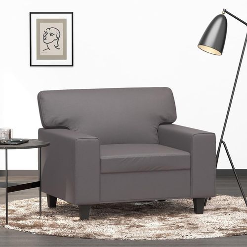 Sessel Kunstleder | Farbe: Grau | Größe: 60 cm