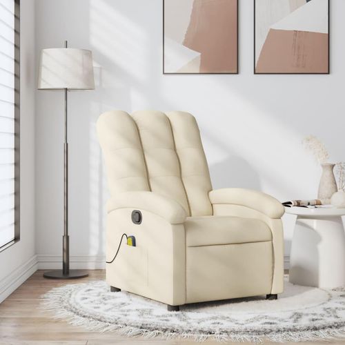 Relaxsessel Stoff Creme | Mit Massage: Ja | Modell: Manuelles Neigesystem