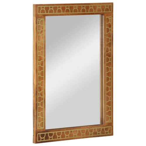 Badspiegel 50X70X2,5 Cm Massivholz Mango Und Glas