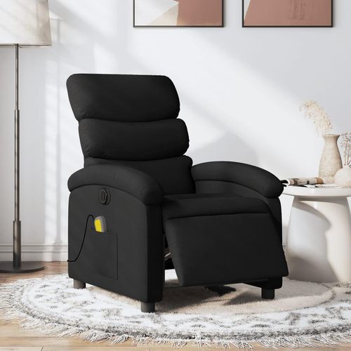 Relaxsessel Stoff Schwarz | Mit Massage: Ja | Modell: Elektrisches Neigungssystem