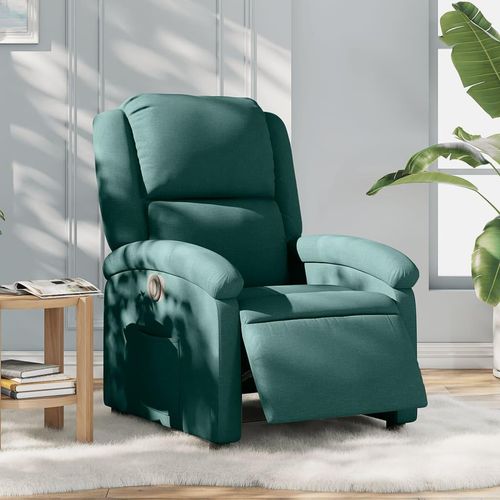 Relaxsessel Stoff Dunkelgrün | Mit Massage: Nein | Modell: Elektrisches Neigungssystem