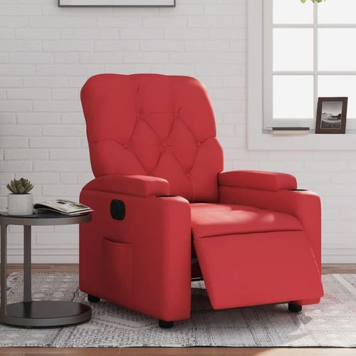 Relaxsessel Kunstleder Rot | Mit Massage: Nein | Modell: Elektrisches Neigungssystem