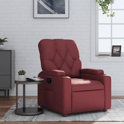 Relaxsessel Kunstleder Weinrot | Mit Massage: Nein | Modell: Manuelles Neigesystem