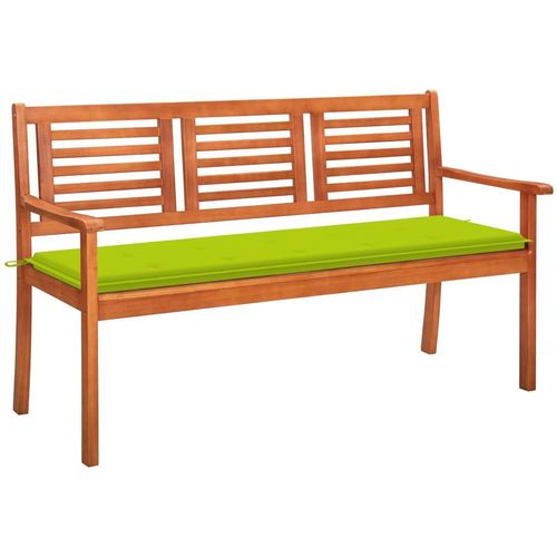 2-Sitzer-Gartenbank Mit Auflage Massivholz Eukalyptus | Farbe: Knallgrün | Größe: 150 cm