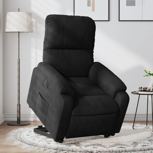 Relaxsessel Mit Aufstehhilfe Mikrofasergewebe Schwarz | Mit Massage: Nein | Modell: Elektrisches Neigungssystem