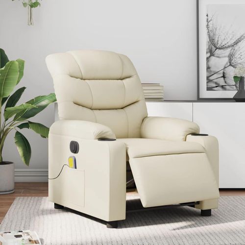 Relaxsessel Elektrisch Kunstleder Creme | Mit Massage: Ja | Modell: Elektrisches Neigungssystem