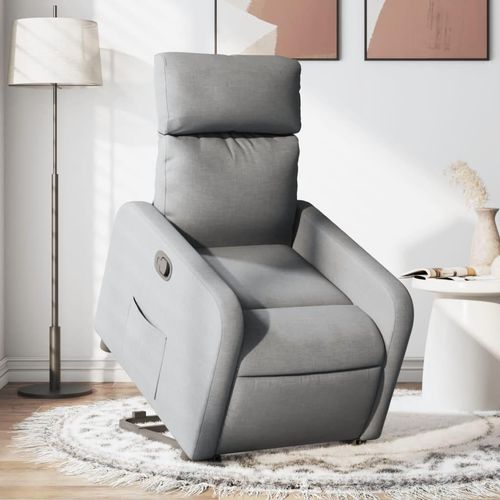 Relaxsessel Mit Aufstehhilfe Elektrisch Stoff Hellgrau | Mit Massage: Nein | Modell: Manuelles Neigesystem