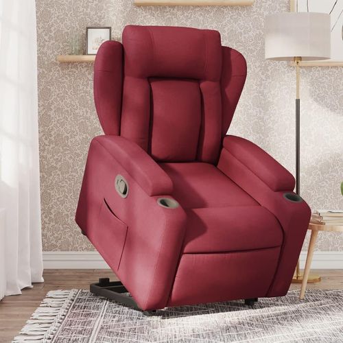 Relaxsessel Mit Aufstehhilfe Stoff Weinrot | Mit Massage: Nein | Modell: Manuelles Neigesystem