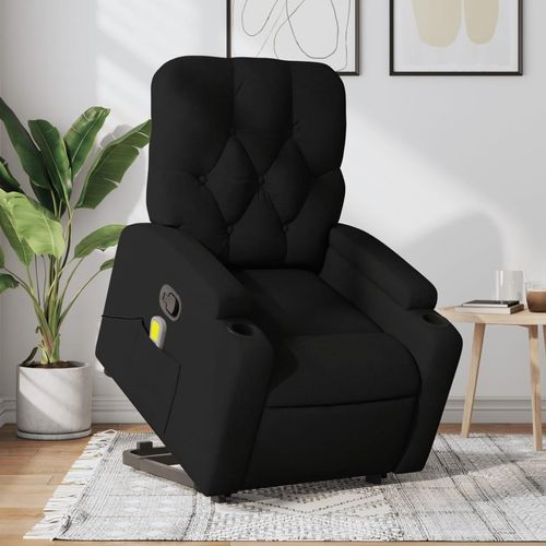 Relaxsessel Mit Aufstehhilfe Elektrisch Stoff Schwarz | Mit Massage: Ja | Modell: Manuelles Neigesystem