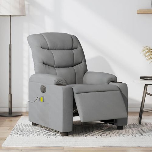 Massagesessel Elektrisch Stoff Hellgrau