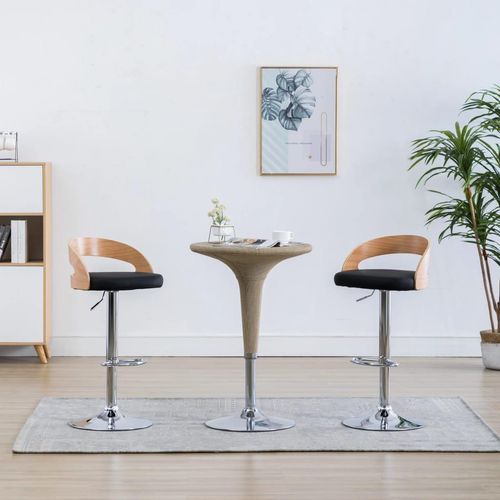 Barhocker 2 Stk. Bugholz | Farbe: Schwarz und Hellgrau