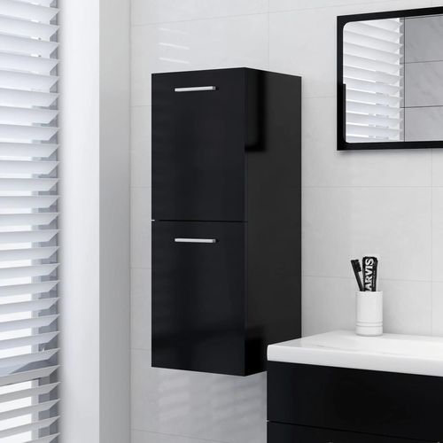 Badezimmerschrank 30X30X80 Cm Holzwerkstoff | Farbe: Schwarz