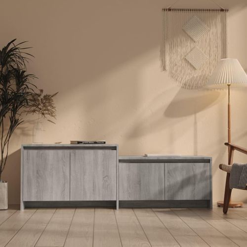 Tv-Schrank 146,5X35X50 Cm Holzwerkstoff | Farbe: Grau Sonoma
