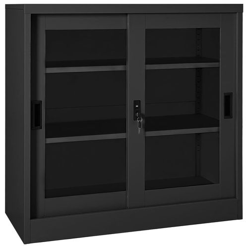 Schrank Mit Schiebetüren & Pflanzkasten Stahl | Farbe: Anthrazit | Modell: Ohne Pflanzkasten